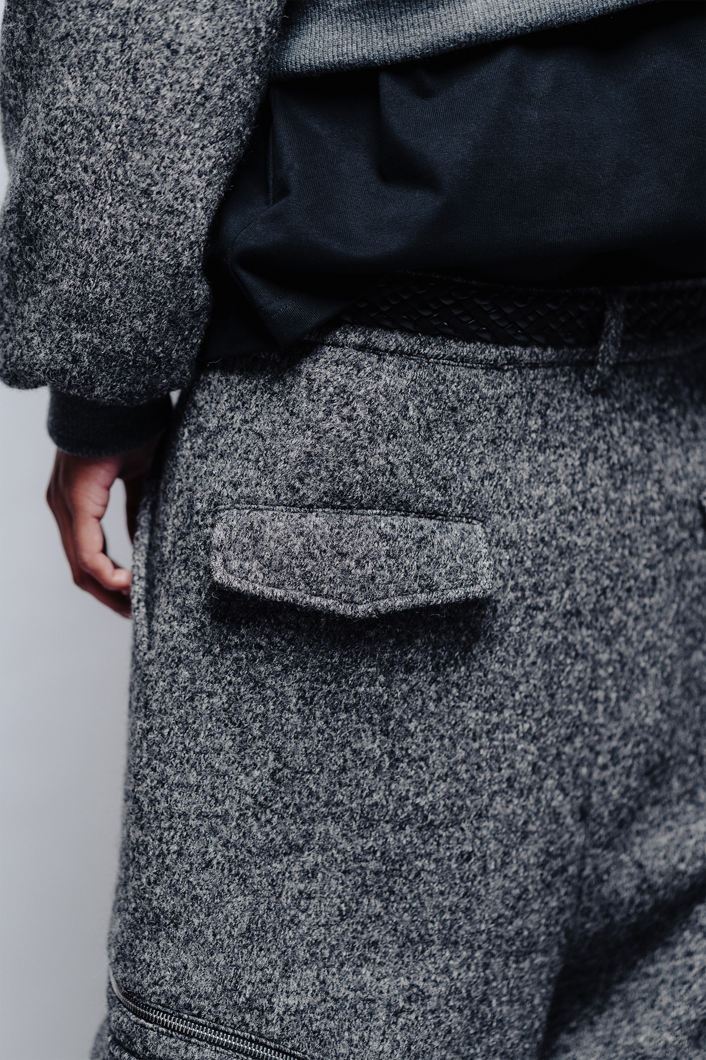 PANTALON CARGO BOILED WOOL