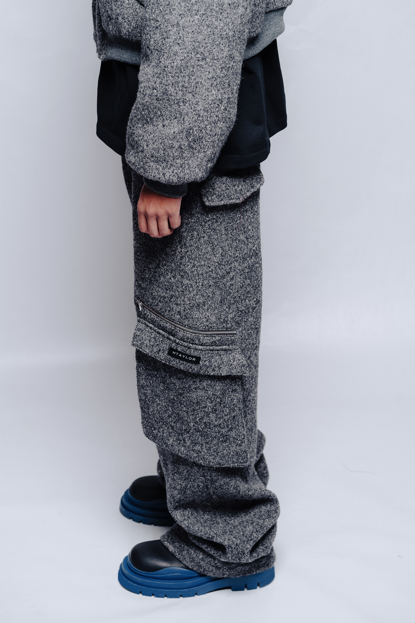 PANTALON CARGO BOILED WOOL