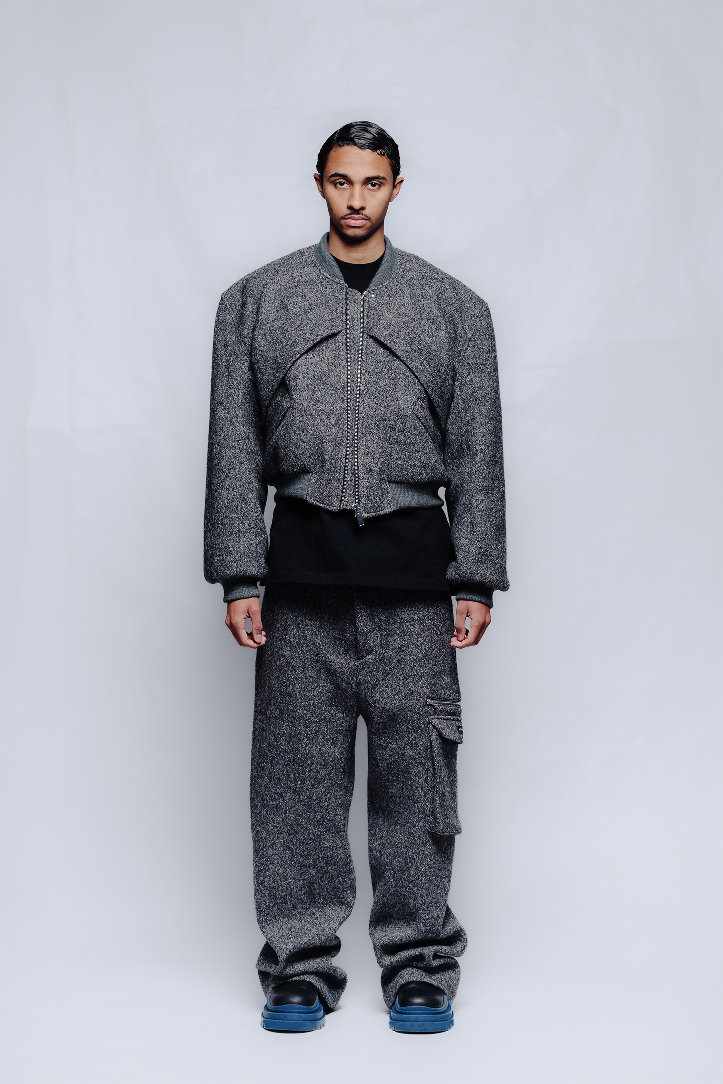 BLOUSON BOMBER BOILED WOOL