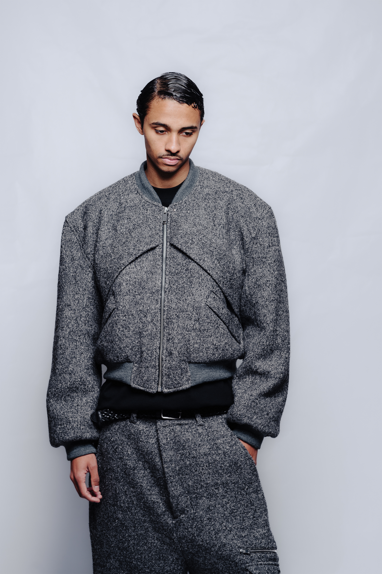 BLOUSON BOMBER BOILED WOOL